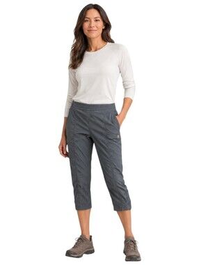 Indyeva Sage Nylon Hiking Capri Pants Ruched Hem Outdoor Activewear Women's XL